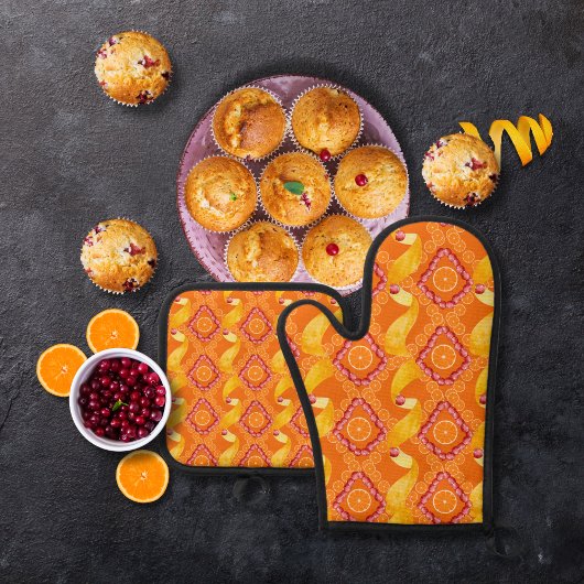 Früchte und Orangenschale Ofenhandschuh & Topflappen-Set