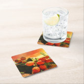 Früchte und roter Himmel Rechteckiger Pappuntersetzer (Vor Ort)