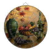 Früchte und Wein mit Herbst-Farben Dartscheibe (vorne)