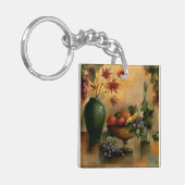 Früchte und Wein mit Herbst-Farben Schlüsselanhänger (Vorderseite links)