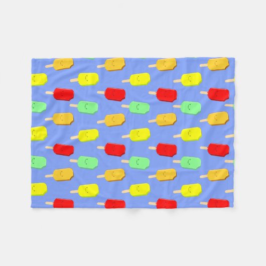 Fruchteis-Pop-Muster Fleecedecke (Vorderseite (Horizontal))