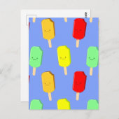 Fruchteis-Pop-Muster Postkarte (Vorne/Hinten)