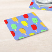 Fruchteis-Pop-Muster Rechteckiger Pappuntersetzer (angewinkelt)