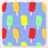 Fruchteis-Pop-Muster Rechteckiger Pappuntersetzer (Vorderseite)