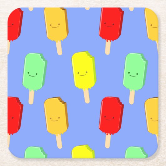 Fruchteis-Pop-Muster Rechteckiger Pappuntersetzer (Vorderseite)