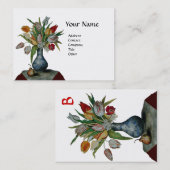 FRUCHTEN DER SAISON - FARBIGE TULIPS-MONOGRAMM wei Visitenkarte (Vorne/Hinten)