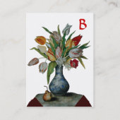 FRUCHTEN DER SAISON - FARBIGE TULIPS-MONOGRAMM wei Visitenkarte (Rückseite)