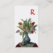 FRUCHTEN DER SAISON - FARBIGE TULIPS-MONOGRAMM wei Visitenkarte (Rückseite)