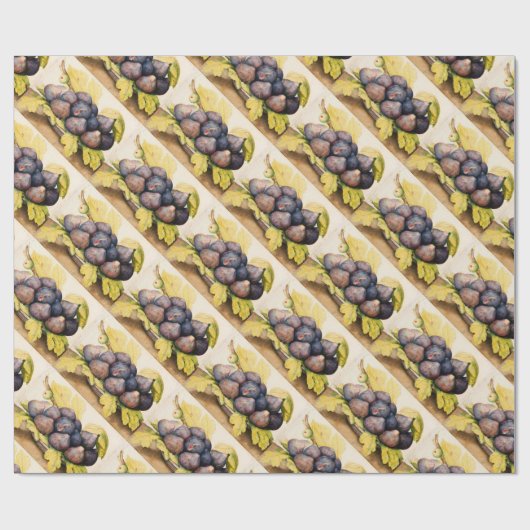 FRUCHTEN DER SAISON / PLATZ MIT FEIERN UND GRÜNEN  GESCHENKPAPIER (Flach)