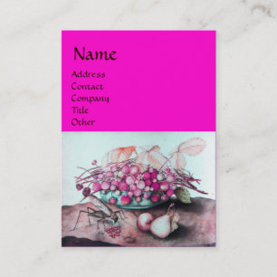 FRUCHTEN/STRAWBERRIES, PEARS Fuchsia Blue Visitenkarte