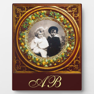 FRUCHTENINNENRENAISSANCE OBST MONOGRAMM FOTOPLATTE