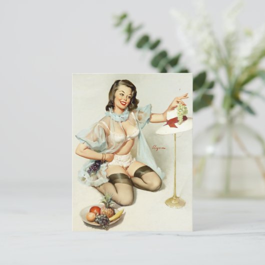 Fruchtes Button hoch Postkarte (Stehend Vorderseite)