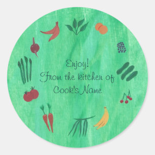 FrüchteVeggies von der Küche der Deckel-Aufklebe Runder Aufkleber