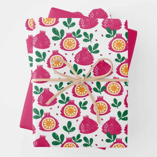 Früchtewaschpapier Geschenkpapier Set (Beispiel)