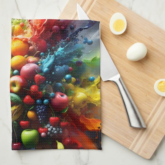 Fruchtexplosion Geschirrtuch (Viertel Falte)