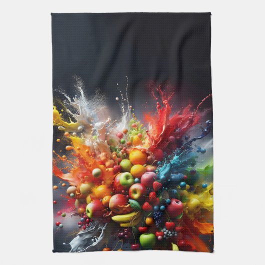 Fruchtexplosion Geschirrtuch (Vertikal)