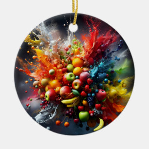 Fruchtexplosion Keramik Ornament