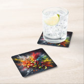 Fruchtexplosion Rechteckiger Pappuntersetzer (Vor Ort)