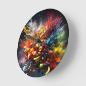 Fruchtexplosion Runde Wanduhr (Winkel)