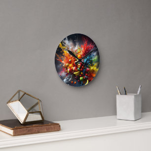 Fruchtexplosion Runde Wanduhr