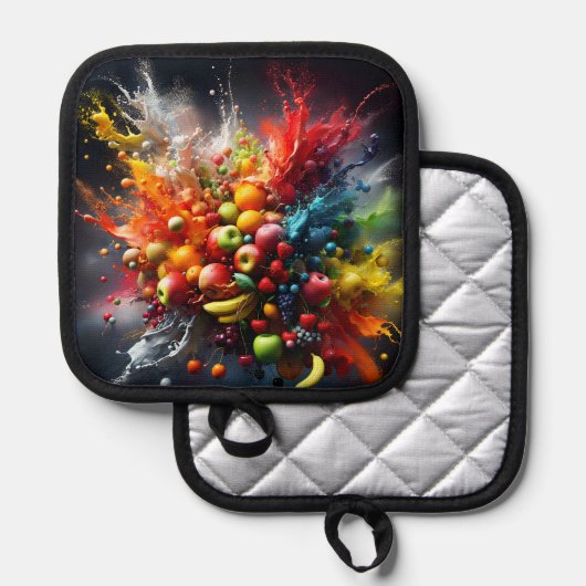 Fruchtexplosion Topflappen (Vorderseite/Rückseite)