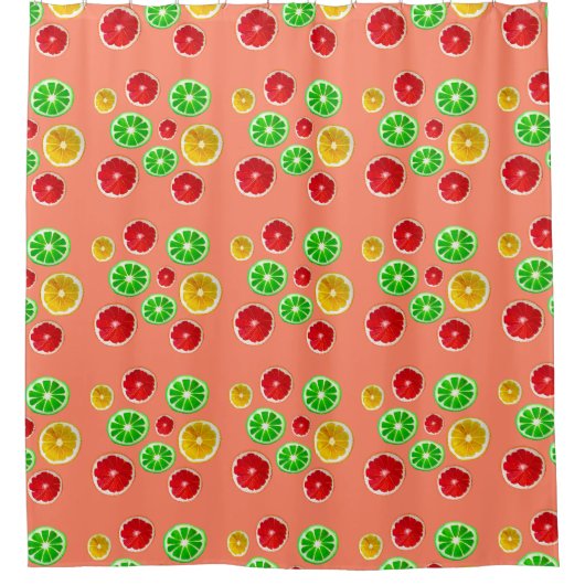 Fruchtfarbene Fruchtmuster Duschvorhang (Vorderseite)