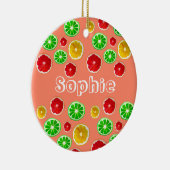 Fruchtfarbene Fruchtmuster Keramik Ornament (Rechts)