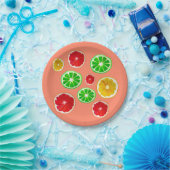 Fruchtfarbene Fruchtmuster Pappteller (Party)