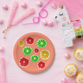 Fruchtfarbene Fruchtmuster Pappteller (Party)