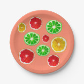 Fruchtfarbene Fruchtmuster Pappteller (Vorderseite)