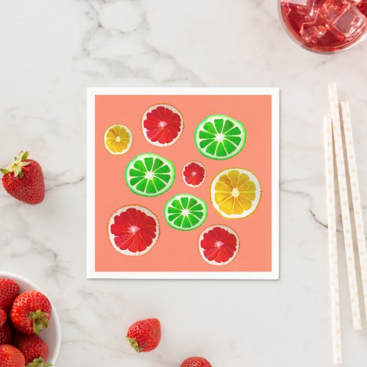 Fruchtfarbene Fruchtmuster Serviette (Beispiel)
