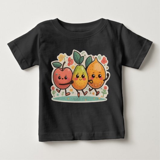 Fruchtfest glücklich fröhliche bunte Tanzfrucht Baby T-shirt (Vorderseite)
