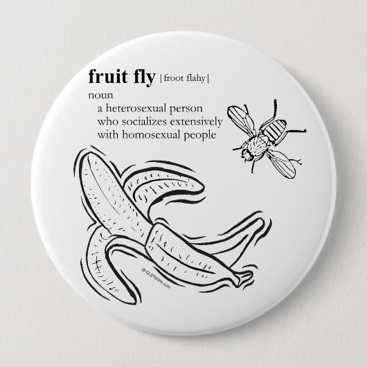 Fruchtfliege Button (Vorderseite)