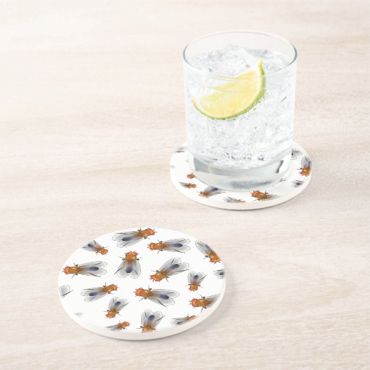 Fruchtfliege - Drosophila melanogaster Getränkeuntersetzer (Seite)