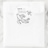FRUCHTFLIEGEN RUNDER AUFKLEBER (Tasche)
