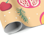 Fruchtflorkirsche Granatpfirsichblüte Geschenkpapier (Rolleneckpunkt)