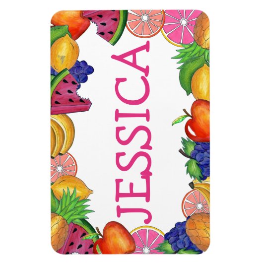 Fruchtfuss Trauben Lemon Limon Watermelon Apple Magnet (Vertikal)
