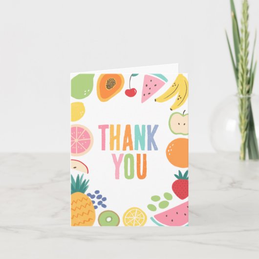 FruchtGeburtstagspartei Dankeskarte (Vorderseite)