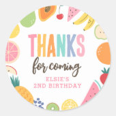 FruchtGeburtstagspartei Runder Aufkleber (Vorderseite)