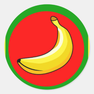Fruchtgelbe Bananen Süßes Abendessen Runder Aufkleber