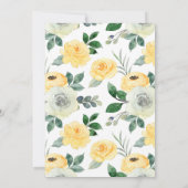 Fruchtgelbe Wasserfarbe Peony Bridesmais Mittagess Einladung (Rückseite)