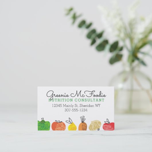 Fruchtgemüse Bio gesunder Koch Ernährungswissensch Visitenkarte (Stehend Vorderseite)