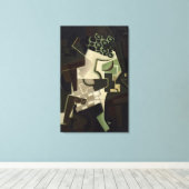 Fruchtgeschirr auf karierten Tischdecken Leinwanddruck (Insitu (Holzboden))