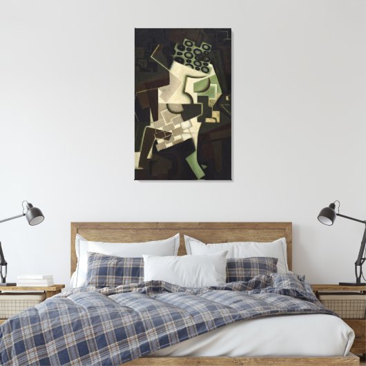 Fruchtgeschirr auf karierten Tischdecken Leinwanddruck (Insitu (Schlafzimmer))