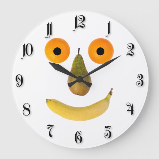 Fruchtgesicht Große Wanduhr (Vorderseite)