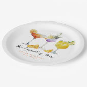 Fruchtgetränk Brautparty Pappteller (Schrägansicht)