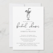 Fruchtgetränk Schwarz-weiß Kalligrafie Brautparty Einladung (Vorderseite)