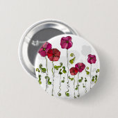 Früchtige Blumen Kühle Cute Mädchenhaft Retro Flor Button (Vorne & Hinten)