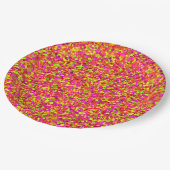Fruchtige Glitzer Dots-PAPER-TELLER Pappteller (Schrägansicht)