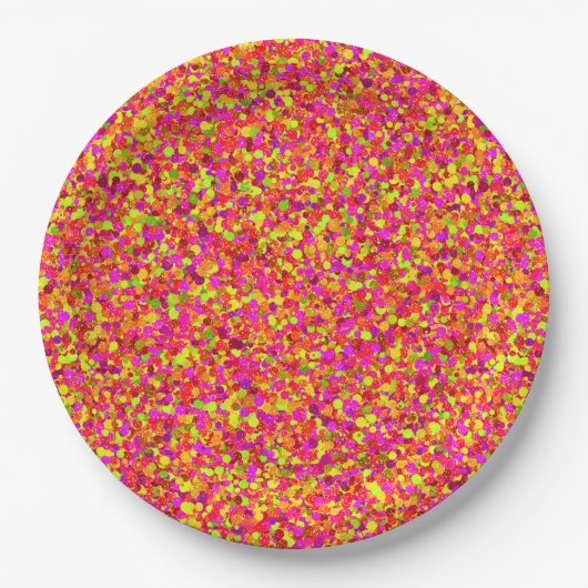 Fruchtige Glitzer Dots-PAPER-TELLER Pappteller (Vorderseite)